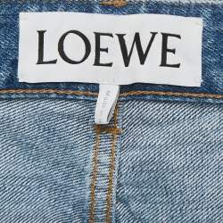 Pre Owned Loewe Blue Denim Wide Leg Jeans L
