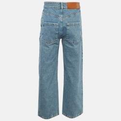 Pre Owned جينز لويفي دنيم أزرق بتصميم أناغرام بقصة واسعة متوسط بخصر 29 بوصة