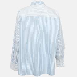 مملوكة مسبقًا قميص لويفي قطن مخطط باللون الأزرق كبير الحجم مقاس وسط ( ميديم )