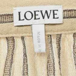 مملوكة مسبقًا Loewe Beige Striped Ruched Detail Skirt M