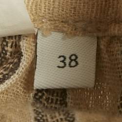 مملوكة مسبقًا Loewe Beige Striped Ruched Detail Skirt M