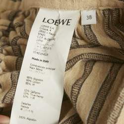 مملوكة مسبقًا Loewe Beige Striped Ruched Detail Skirt M