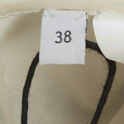 Pre Owned بلوزة لويفي كريمية بياقة متدلية وسلسلة بتصميم درابيه مقاس متوسط - ميديم