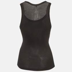 Pre Owned بلوزة بدون أكمام لويفي تطريز شعار أسود مضلع مقاس صغير