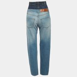 Pre Owned جينز لويفي دنيم أزرق بخصر مرتفع صغير بخصر 23 بوصة