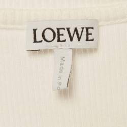 Pre Owned قميص بدون أكمام لويفي جيرسي أبيض بشعار مقاس صغير - سمول