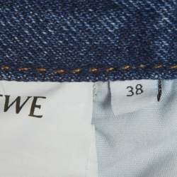 Pre Owned جينز لويفي دنيم أزرق بتصميم أناغرام بقصة واسعة متوسط بخصر 29 بوصة