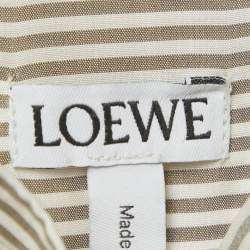 مملوكة مسبقًا فستان قميص كريب رمادي مخطط مزين بشرّابة من لويفي مقاس كبير