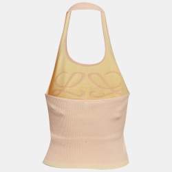 Pre Owned  Loewe x Paula's Ibiza Pink Anagram Rib Knit Crop Top XS