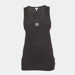 Pre Owned Loewe Black Jersey Anagram Tank Top L