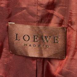 Pre Owned Loewe Vintage Brown Striped Wool Slim Fit Blazer L 