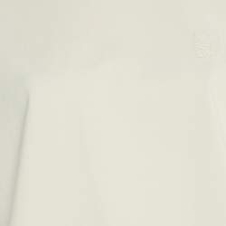 Pre Owned Loewe Cream/Blue Stripe Cotton Tops M