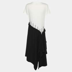 Pre Owned Loewe Black/White Jersey Asymmetrical Dress S