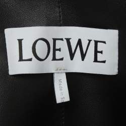 Pre Owned Loewe Black Lambskin Leather Draped Asymmetric Shirt S