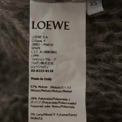 Pre Owned Loewe Grey Anagram Mohair Wool Open Knit Sweater XS
