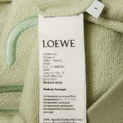 Pre Owned Loewe Light Green Logo Embroidered Cotton Anagram Sweatshirt L