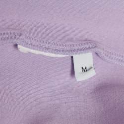 Pre Owned Loewe Purple Cotton Anagram Embroidered Asymmetric T-Shirt M