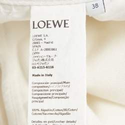 Pre Owned Loewe White Anagram Denim Wide Leg Jeans M/Waist 32"