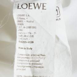 Pre Owned Loewe White Logo Waistband Detail Cotton Cropped Shirt S