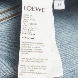 Pre Owned Loewe Blue Anagram Laser Cut Denim Button-Down Jacket S