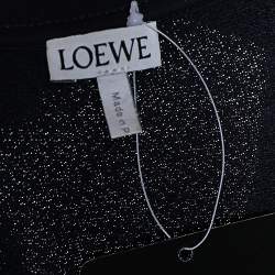 Pre Owned Loewe Navy Blue Cotton Logo Appliqued Crewneck Sweatshirt L