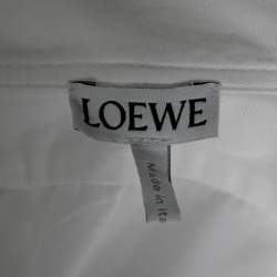 مملوكة مسبقًا قميص لويفي قطن أبيض غير متساوي بأزرار أمامية مقاس متوسط - ميديوم