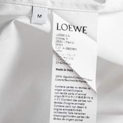 مملوكة مسبقًا قميص لويفي قطن أبيض غير متساوي بأزرار أمامية مقاس متوسط - ميديوم