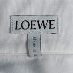 Pre Owned Loewe Blue & White Striped Paneled Cotton Oversized Shirt M