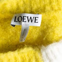 Pre Owned Loewe Multicolor Intarsia Knit  Crew Neck Full Sleeve Crop Sweater XS