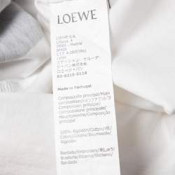 مملوكة مسبقًا Loewe White Printed Cotton Embroidered Oversized T-Shirt S