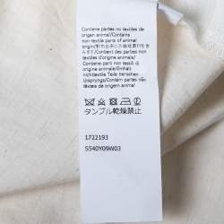 Pre Owned Loewe Cream Linen-Blend Patchwork Asymmetrical Hem Shirt Dress S 