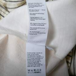 Pre Owned Loewe Cream Linen-Blend Patchwork Asymmetrical Hem Shirt Dress S 