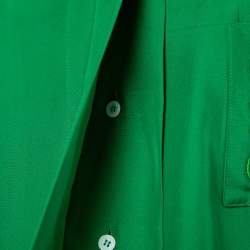مملوكة مسبقًا Loewe Green Silk Logo-Embroidered Oversize Pyjama Shirt S