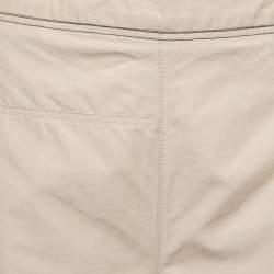 Pre Owned Loewe Beige Cotton Wide Leg Cropped Trousers S