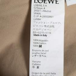 Pre Owned Loewe Beige Cotton Wide Leg Cropped Trousers S