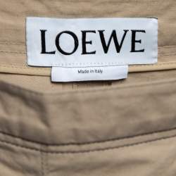 Pre Owned Loewe Beige Cotton Wide Leg Cropped Trousers S