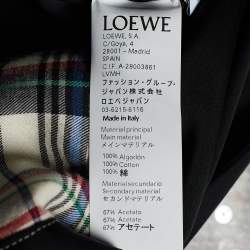 Loewe Black Sequined & Plaid Patchwork Shirt Dress S