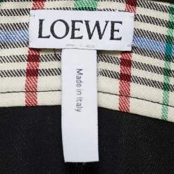 Loewe Black Sequined & Plaid Patchwork Shirt Dress S