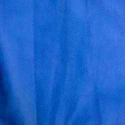 Pre Owned Loewe Blue Leather Belted Long Coat S