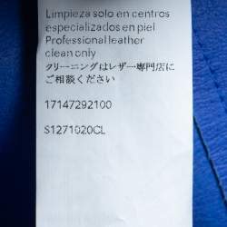 Pre Owned Loewe Blue Leather Belted Long Coat S