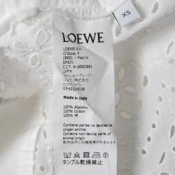 مملوكة مسبقًا Loewe White Eyelet Cotton Shirt Effect Dress XS