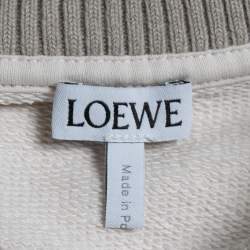 Pre Owned Loewe Cream Knit Herbarium Anagram Embroidered Sweatshirt M