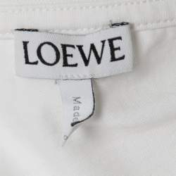 Pre Owned Loewe White Cotton Knit Crew Neck Boxy Fit T-Shirt M