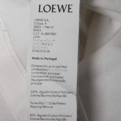 Pre Owned Loewe White Cotton Knit Crew Neck Boxy Fit T-Shirt M