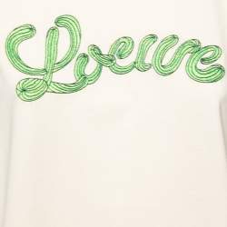 Pre Owned Loewe Beige Cotton Cactus Logo Embroidered T-Shirt S