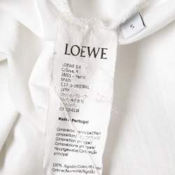مملوكة مسبقًا Loewe White Cotton Knit Crew Neck Boxy Fit T-Shirt S
