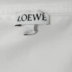 مملوكة مسبقًا Loewe White Cotton Knit Crew Neck Boxy Fit T-Shirt S