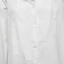 Loewe White Cotton Button Front Full Sleeve Oversized Shirt S