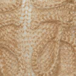 Pre Owned Loewe Brown Mohair Anagram Open Knit Sweater S