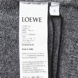 Pre Owned Loewe Grey Cashmere V-Neck Asymmetric Sweater S
